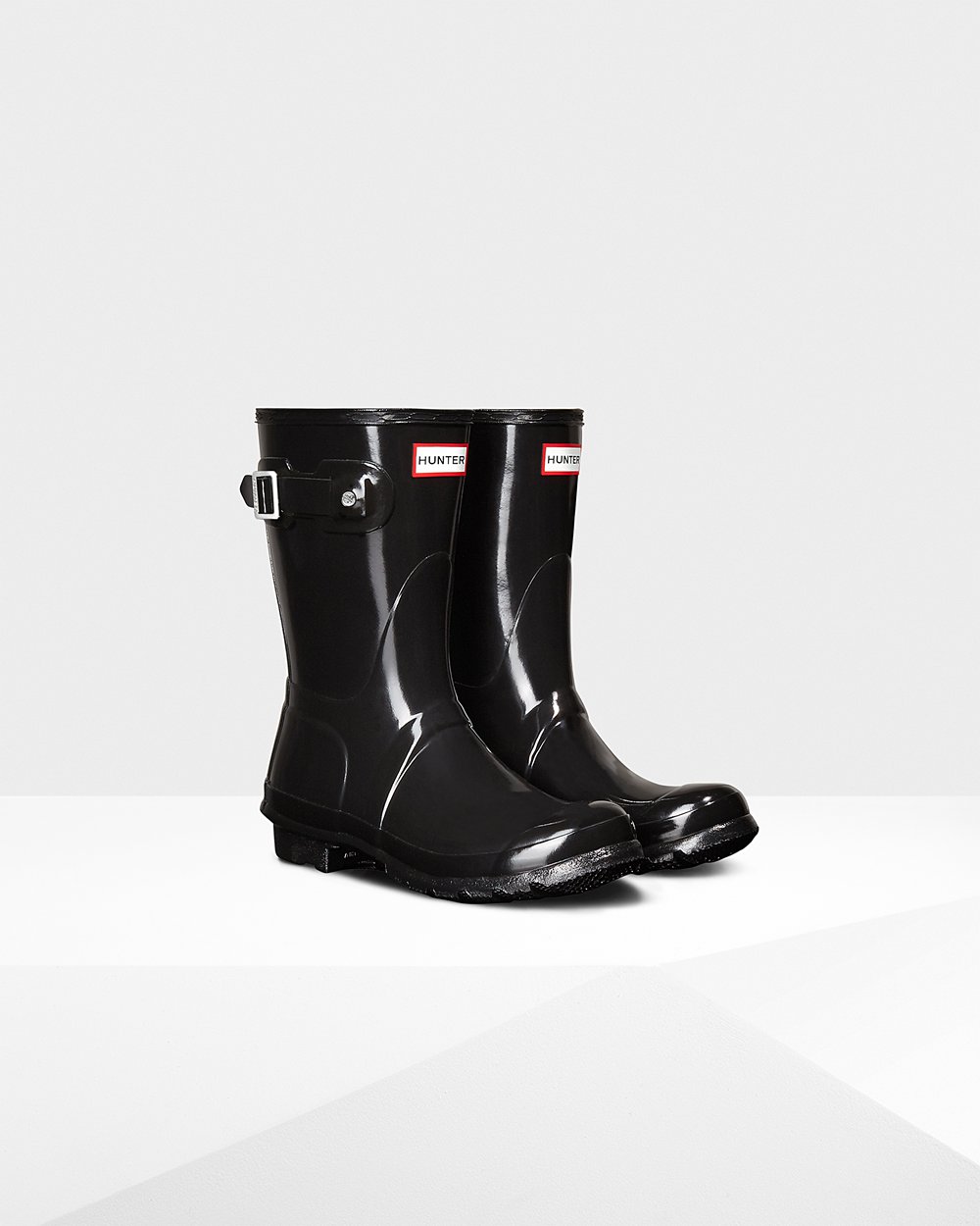 Hunter Original Gloss Short Rain Boots - Shop Womens Black - WJIYFM123